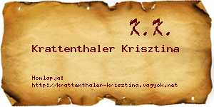 Krattenthaler Krisztina névjegykártya